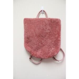 Primecut Pink Sheepskin Fur Shearling Leather Rectangle Backpack